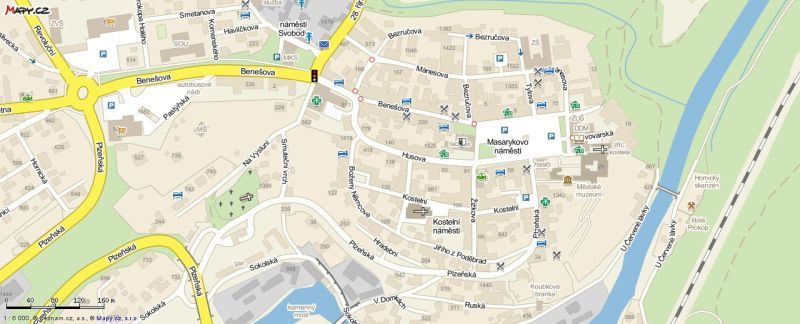 Mapa pro nalezení Hornického skanzenu ve Stříbře